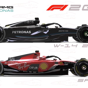 Formula 1 2023 Mercedes AMG Hamilton 44 Ferrari SF23 Le Clerc 16 - Model car -Piece Rare!!!!!!!