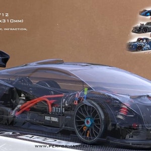 Rc Car Body Lamborghini SCV 12 Essenza - scale 1/7 for ARRMA LIMITLESS - Felony - Traxxas - Hobao
