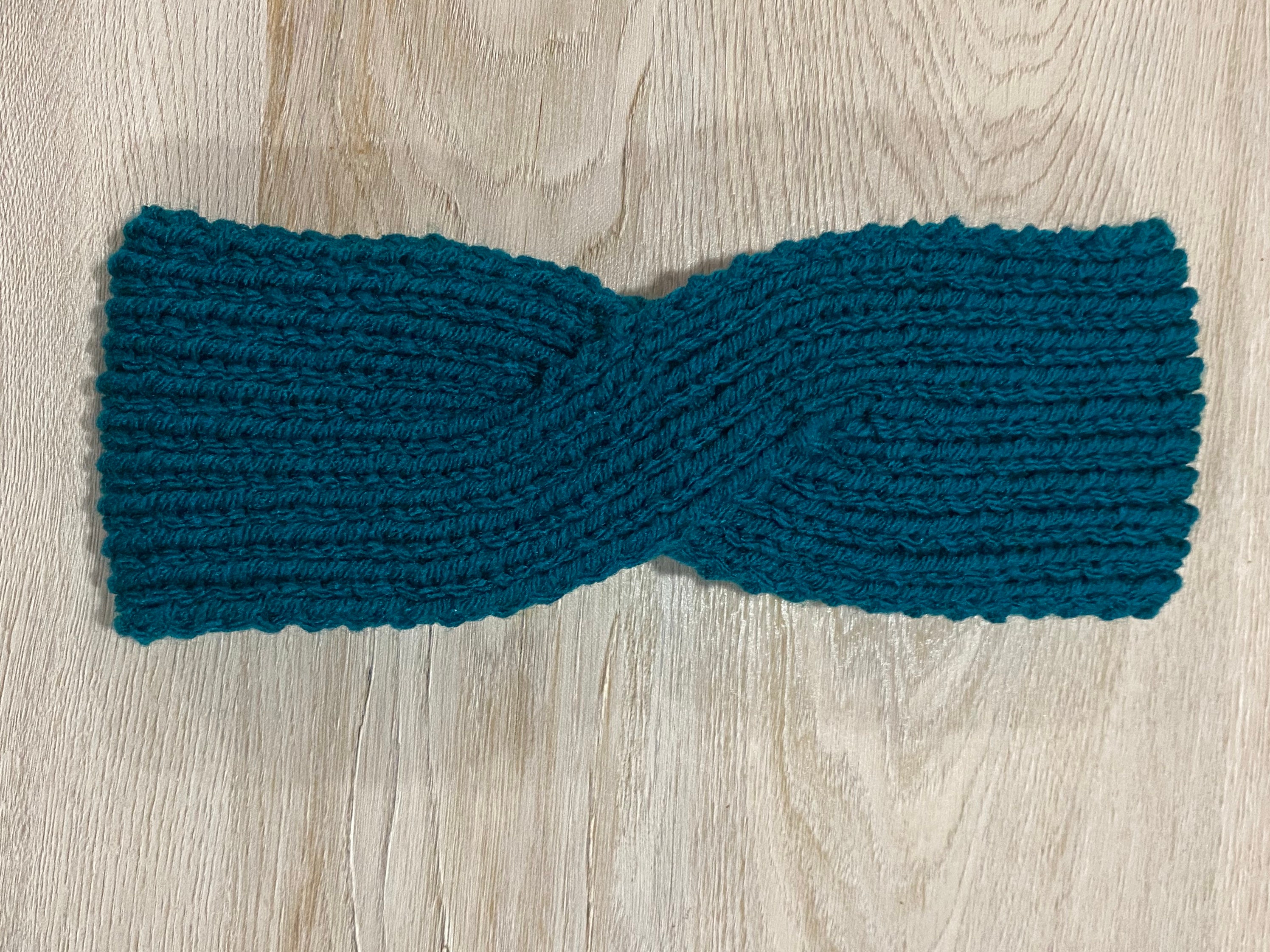 Teal Knit Twist Headband - Etsy display picture 2