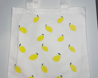 Handpainted Lemon Tote Bag