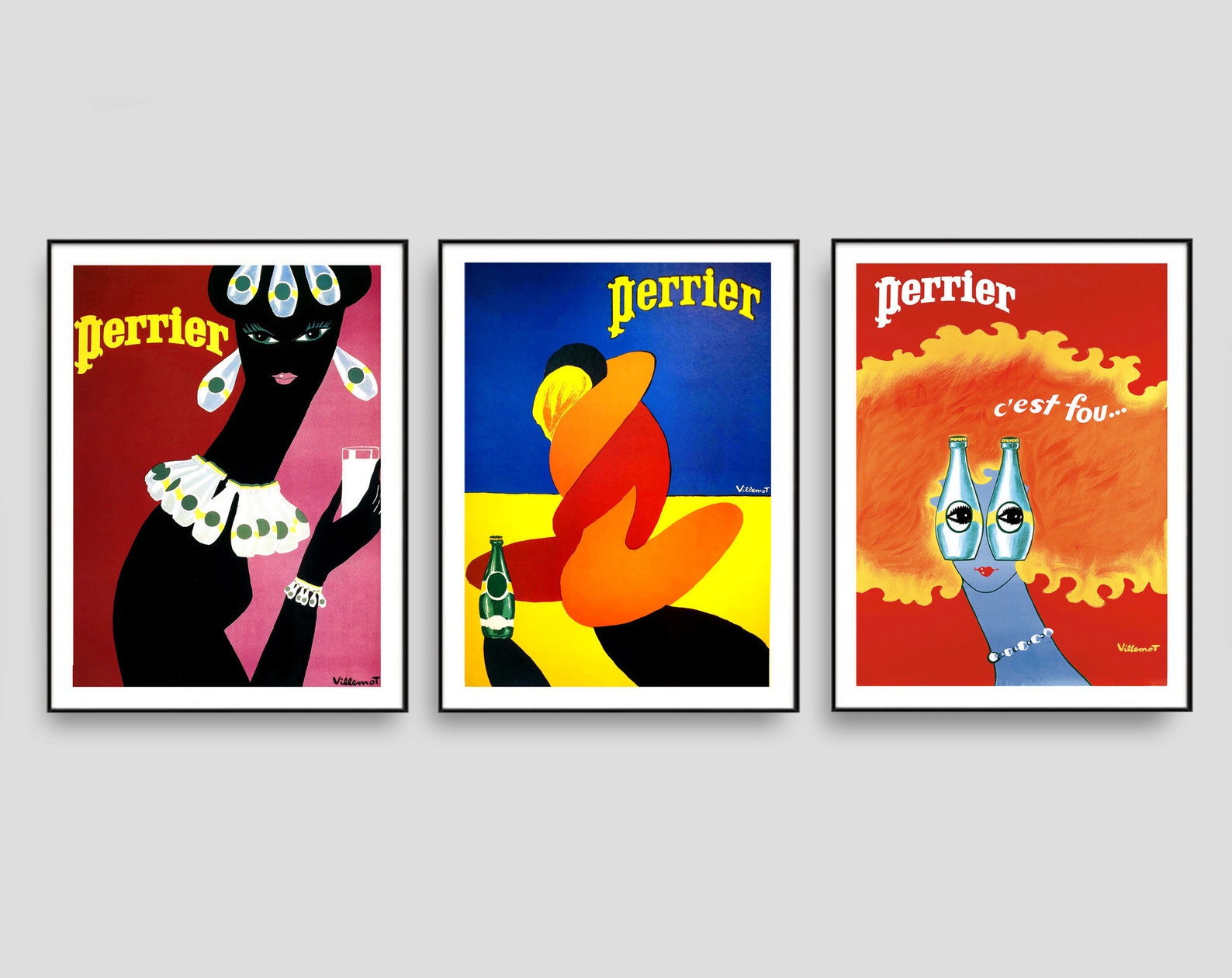 Villemot Art Prints Vintage Art Posters Retro Ads Perrier Etsy