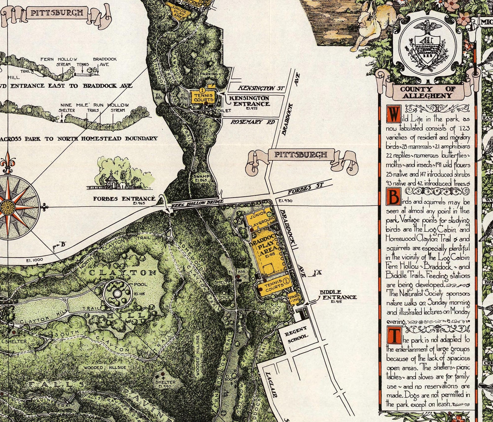 Map of Frick Park Pittsburgh Art - Il Isng 