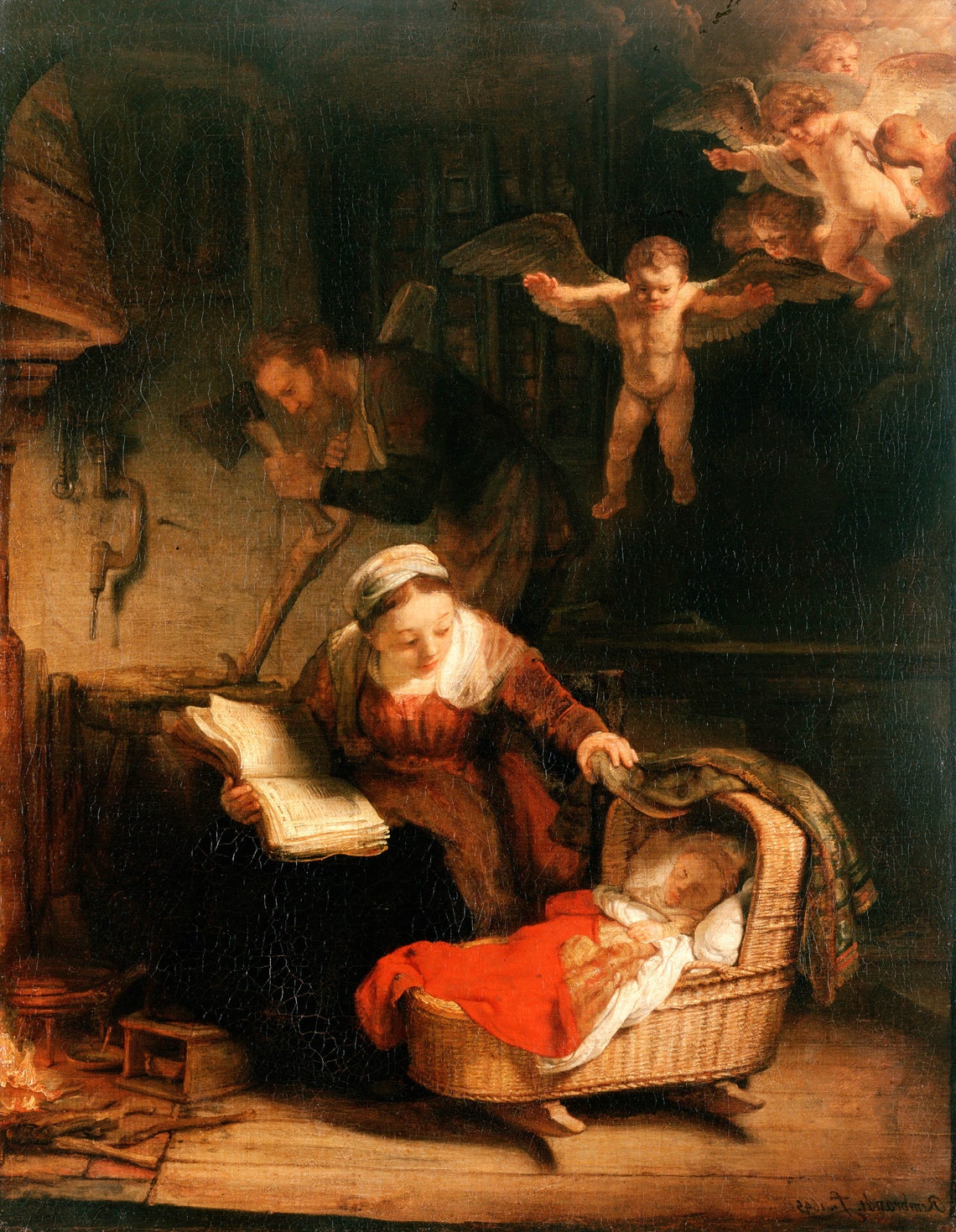 Rembrandt The Holy Family Art Print Vintage Renaissance Wall Etsy