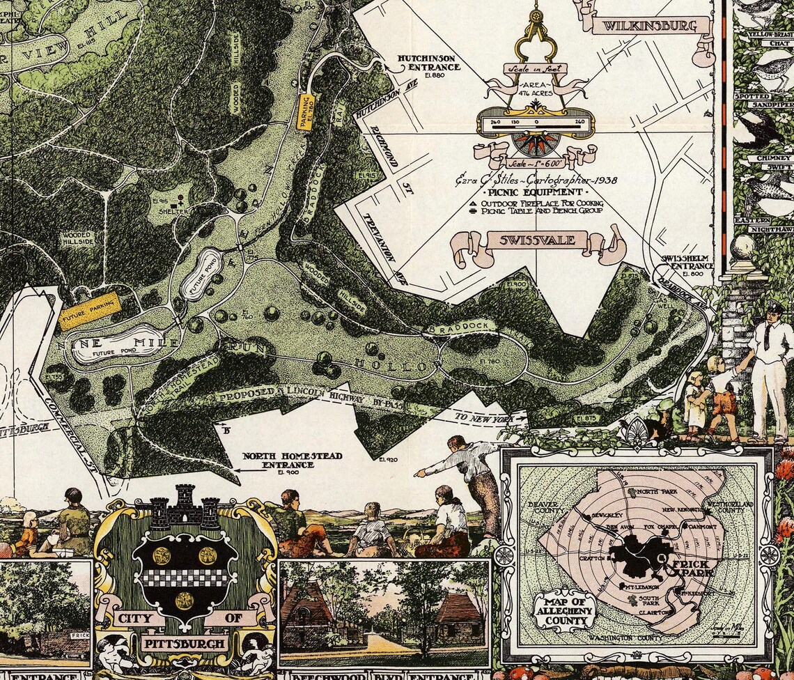 Map of Frick Park Pittsburgh Art - Il Lc1w 