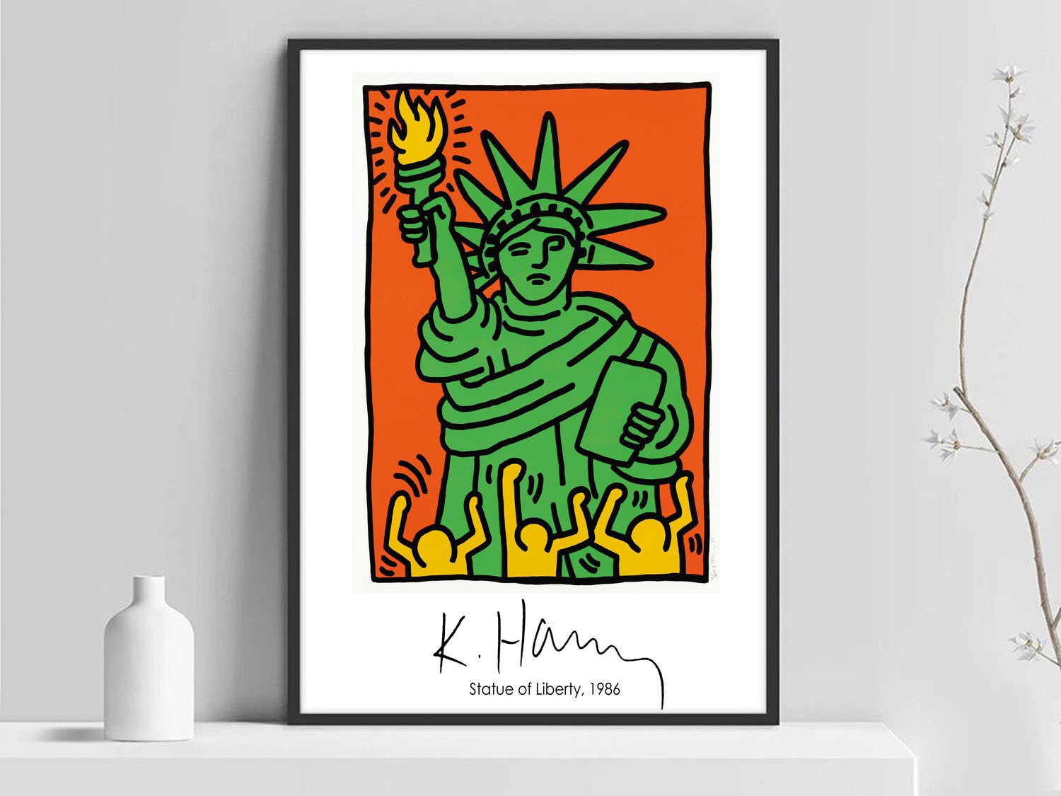 Keith Haring Statue der Freiheit Kunstdruck Digital Haring Etsy