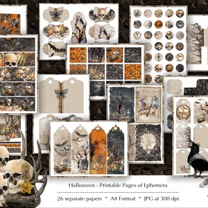 Halloween Digital Paper, Gothic Pattern, Halloween Journal Printable ...