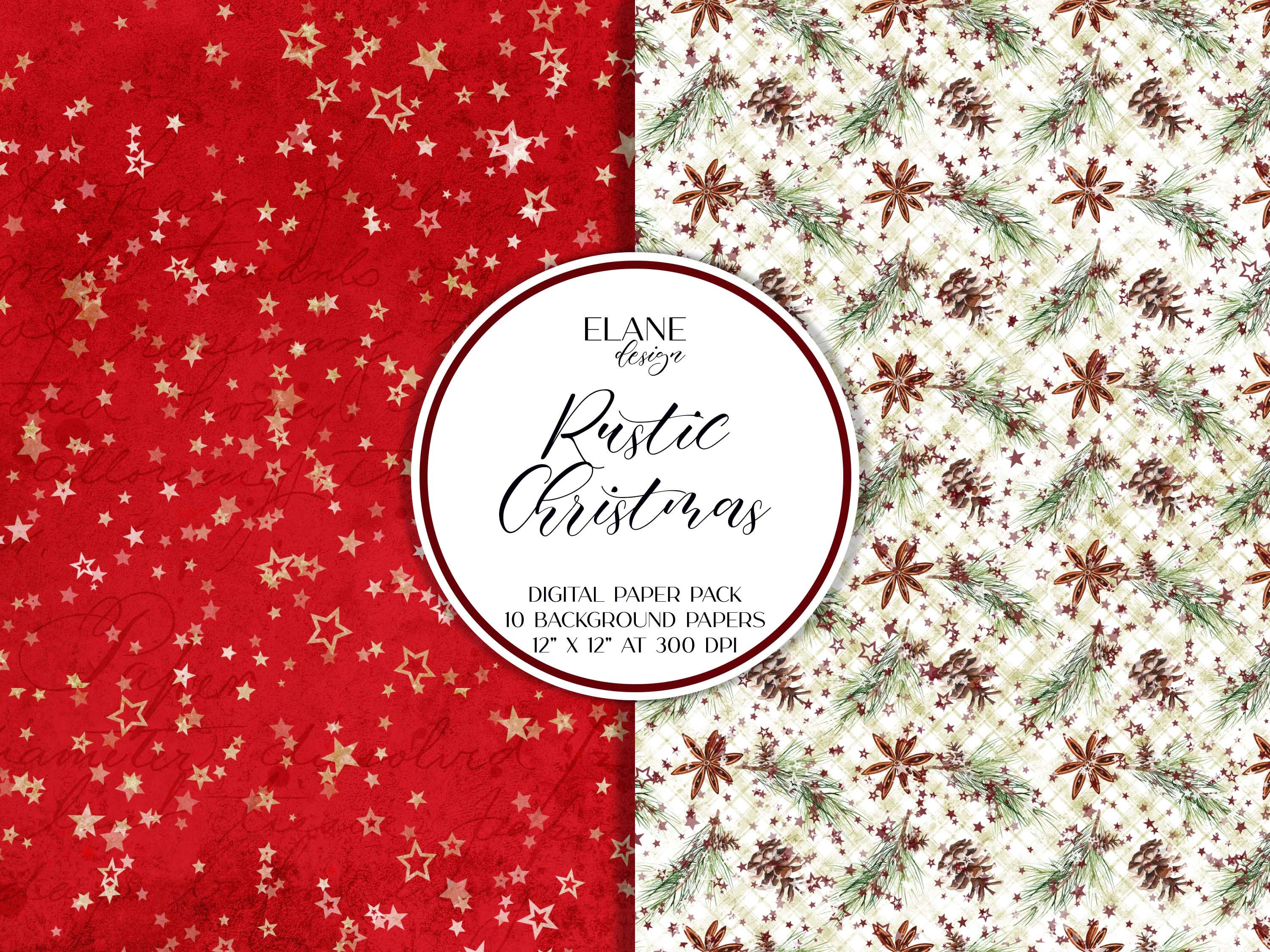 Rustic Christmas Digital Paper - Il Fullxfull.4311437382 G25z 