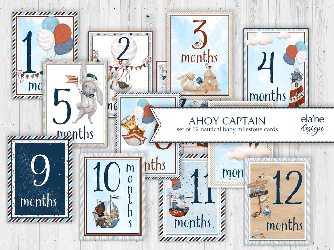 Printable Baby Milestone Cards, Baby Monthly Milestone Printable, Baby ...