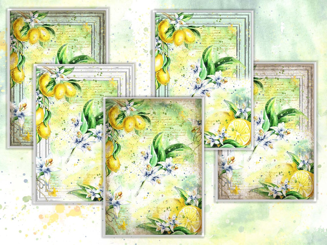 Lemon Printable Art, Lemon Digital Download, Watercolor Lemons, Citron ...