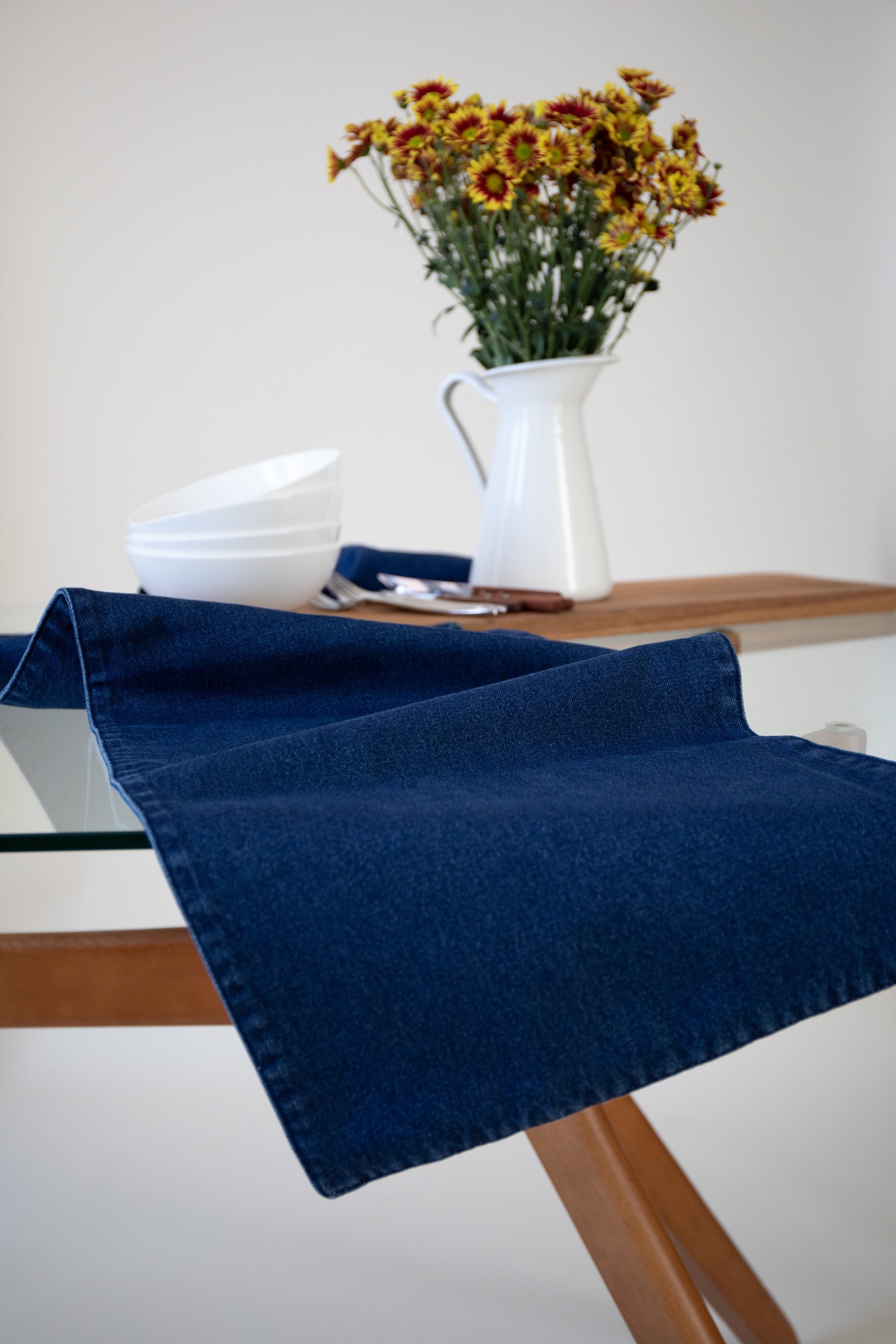 Denim Table Runner Etsy