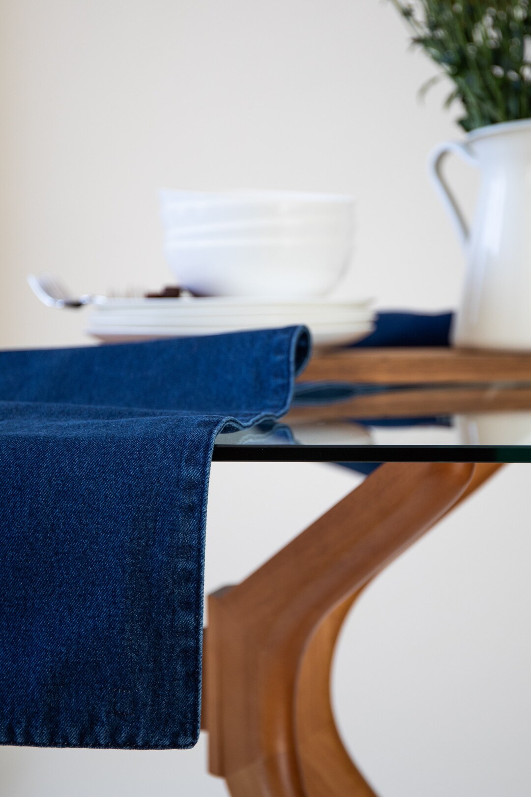 Denim Table Runner Etsy