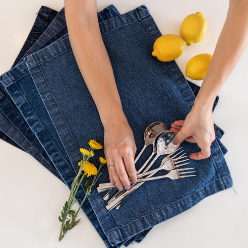 Denim Placemat Etsy