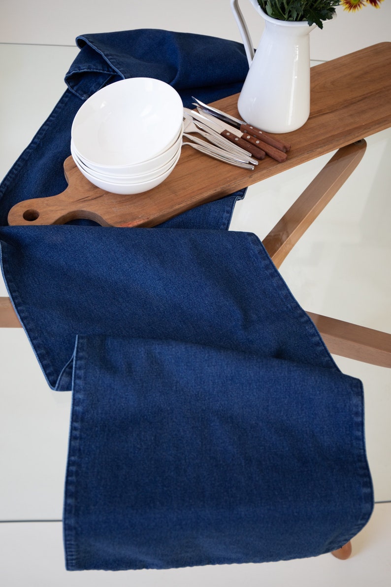 Denim Table Runner Etsy