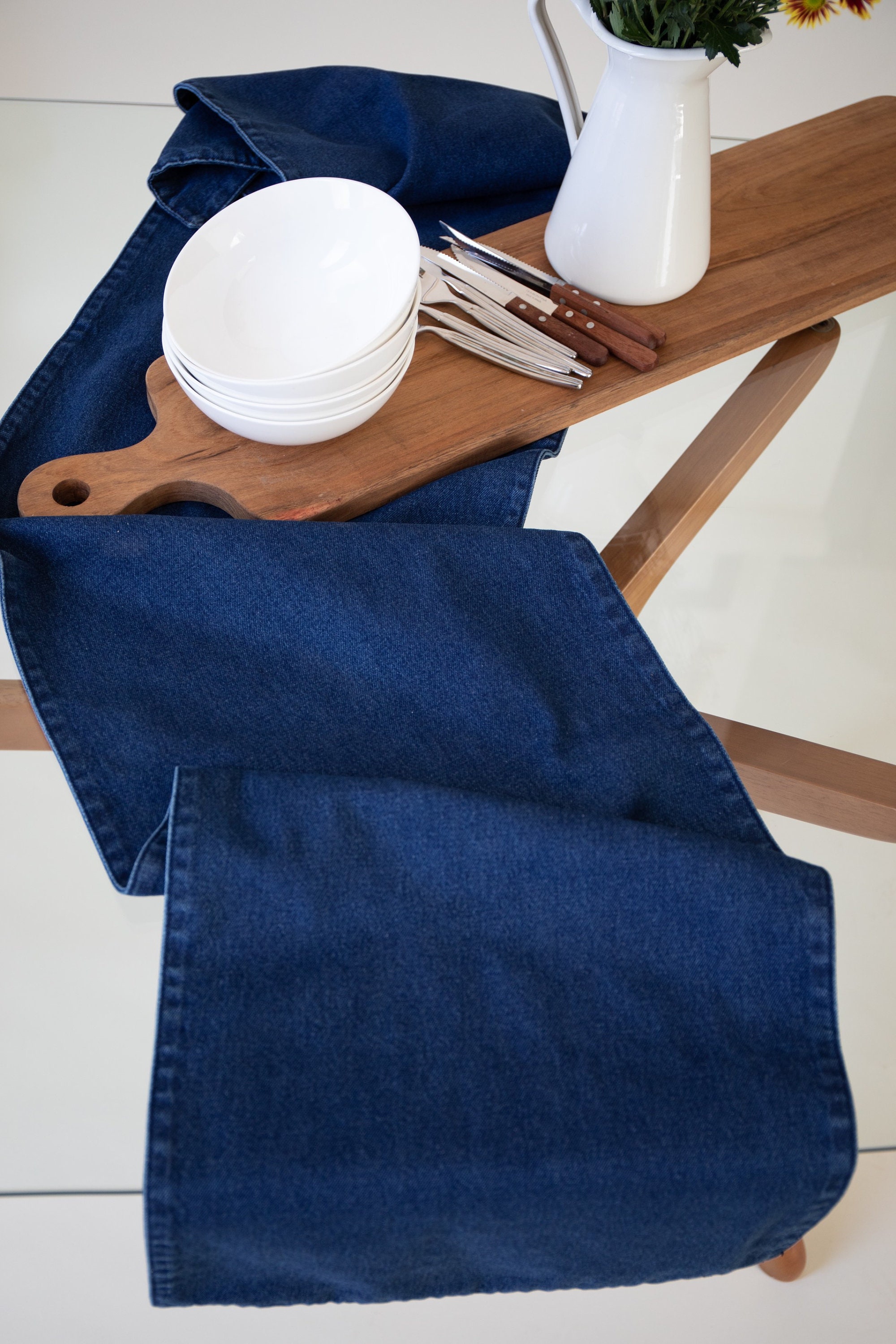 Denim Table Runner Etsy