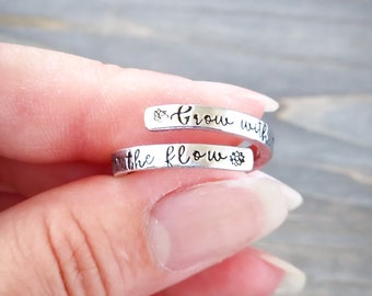 Grow With The Flow Ring, Spiral Ring, Size 5 1/2 to 10, Boho Hippie, Minimalist Style, Whimsical, Cottage Core Jewelry