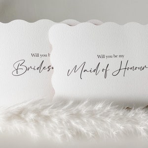 Custom Bridesmaid proposal cards - Will you be my bridesmaid? Wave cut Bridal Party Proposal