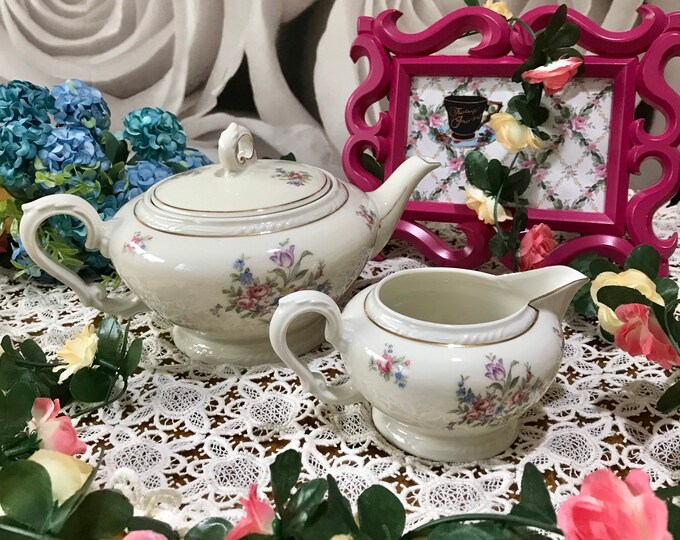 Vintage Teapot Set Teapot and Creamer Made in Germany Etsy