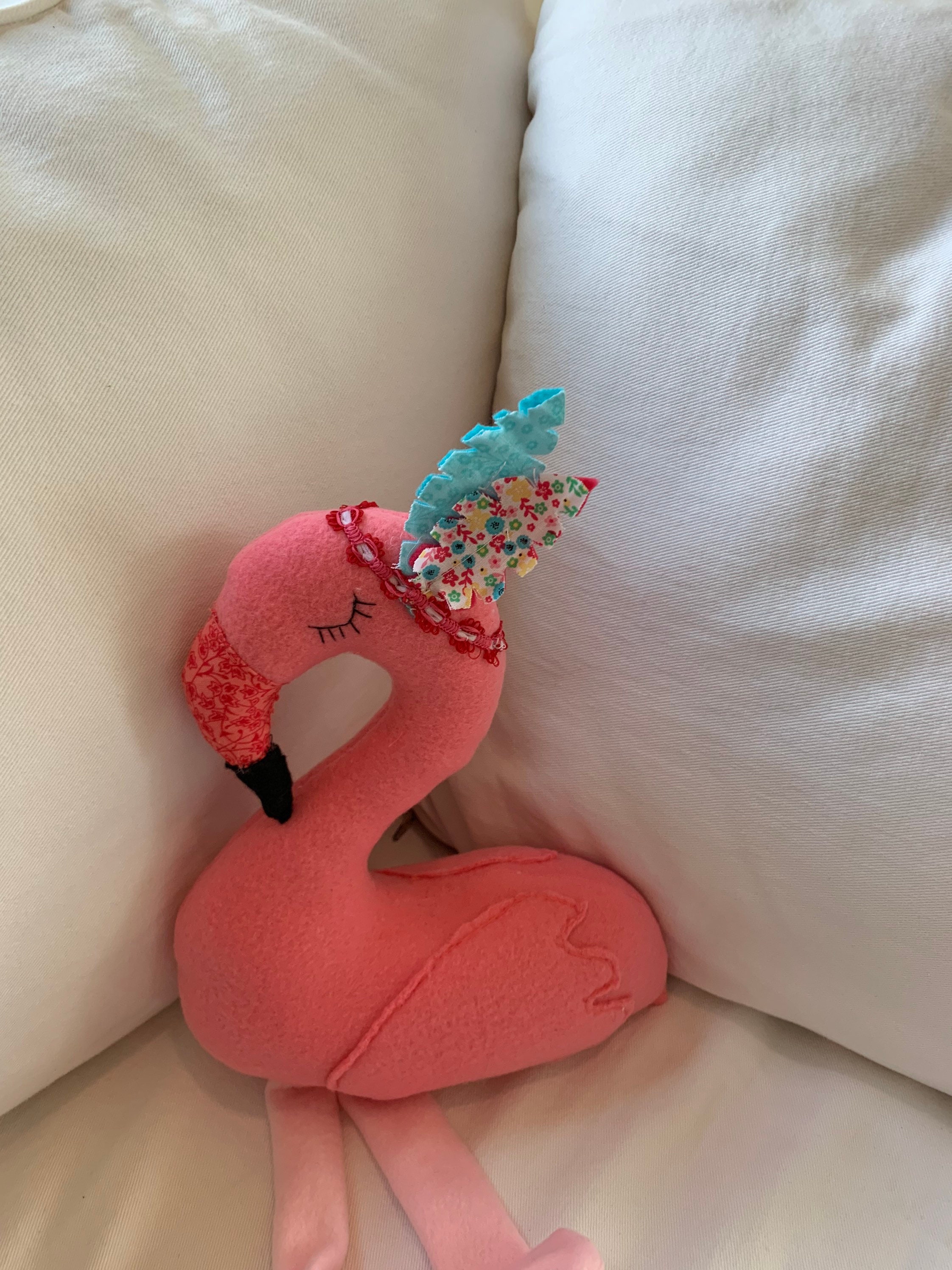 Flamingo stuffed toy Fleece bird handmade flamingo doll Etsy