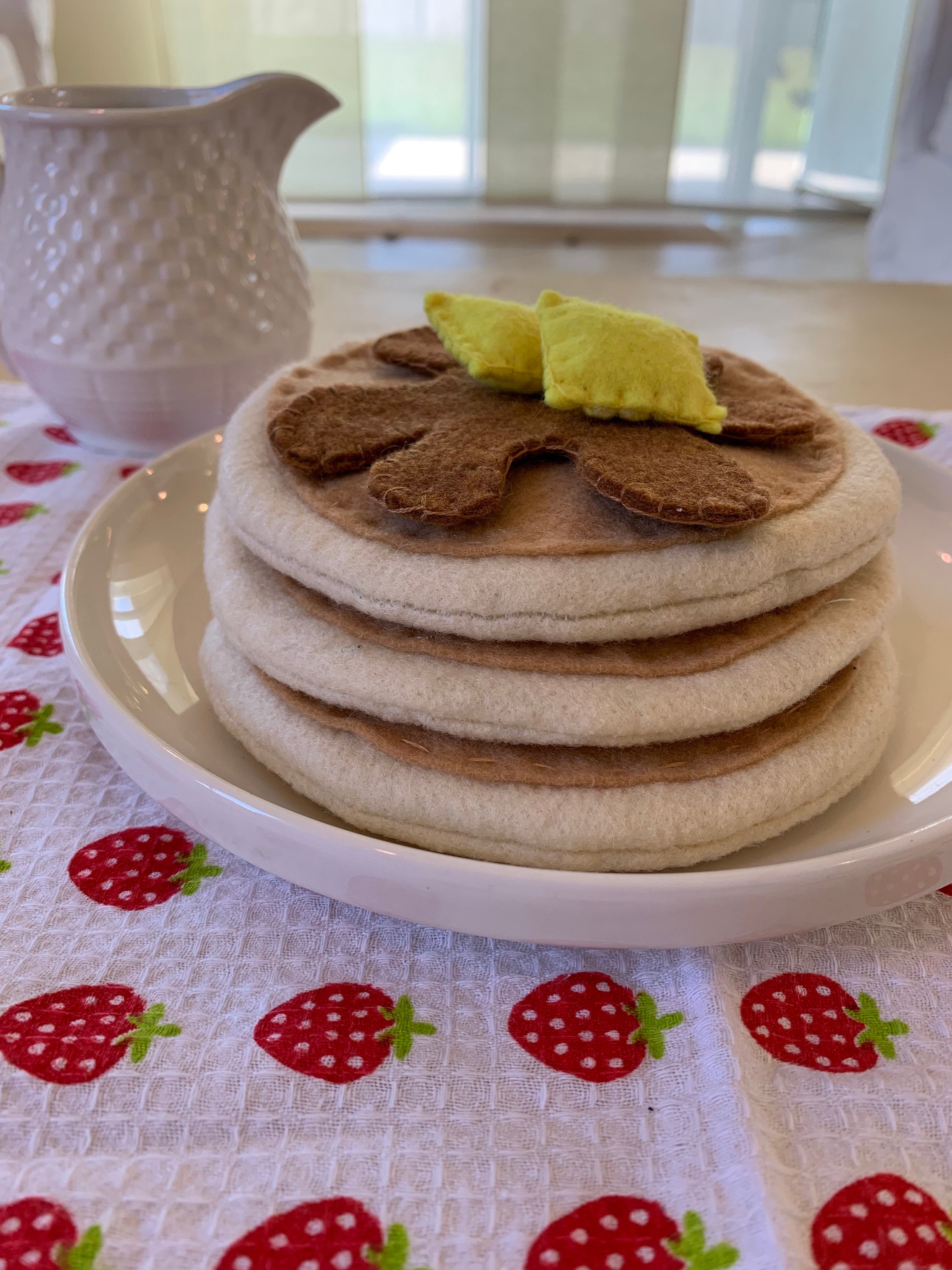Felt food pancake set Pretend play maple syrup and melted Etsy