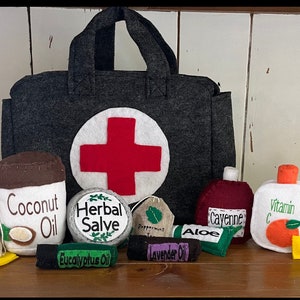 Felt Pretend Play Doctor Kit: Natural Holistic Healing Set