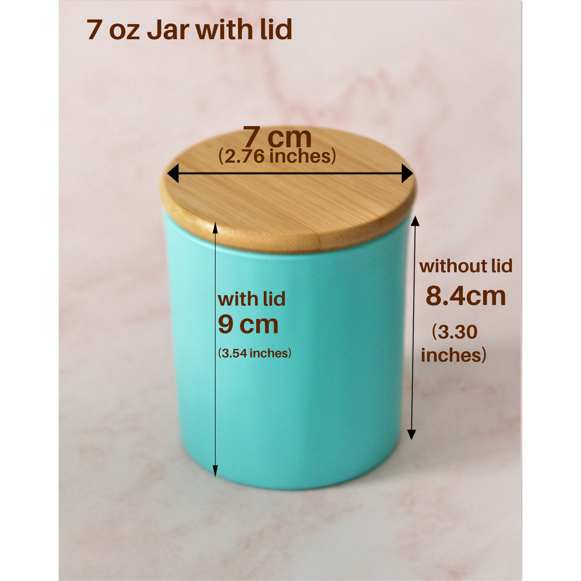 7 Oz. Empty Candle Jar With Bamboo Lid Candle Container Etsy