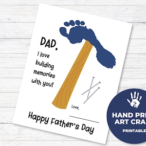 Herinneringen bouwen met papa Footprint Craft, Footprint Art Fathers Day, Footprint Craft Dad, Footprint Keepsake, Fathers Day Memories