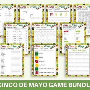 Cinco de Mayo Party Game Bundle, Printable Games for Kids, Fiesta Party Games, Mexican Party Games, Cinco de Mayo Activities