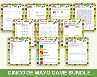 Lot de jeux de société Cinco de Mayo, Jeux à imprimer pour enfants, Jeux de fête, Jeux de société mexicains, Activités Cinco de Mayo