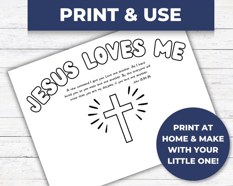 Jesus Loves Me Art, Handprint Keepsake Art, Christian Homeschool Printable, Christian Art Printable, Sunday School Crafts, VBS Crafts image 7