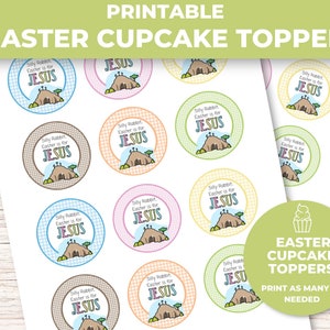Easter is for Jesus Cupcake Toppers, Printable Easter Cupcake Toppers, Religious Easter Tags image 4