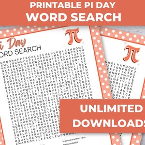 Pi Day Word Search Printable, Pi Day Activities for Kids Printable, Pi Day Party, Kids Worksheets, Pi Day Games for Kids, Classroom Activity image 5