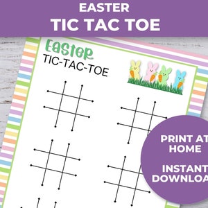 Printable Easter Tic Tac Toe Game, Easter Game for Kids and Adults, Classroom Activity, Easter Party Games, Fun Family Games