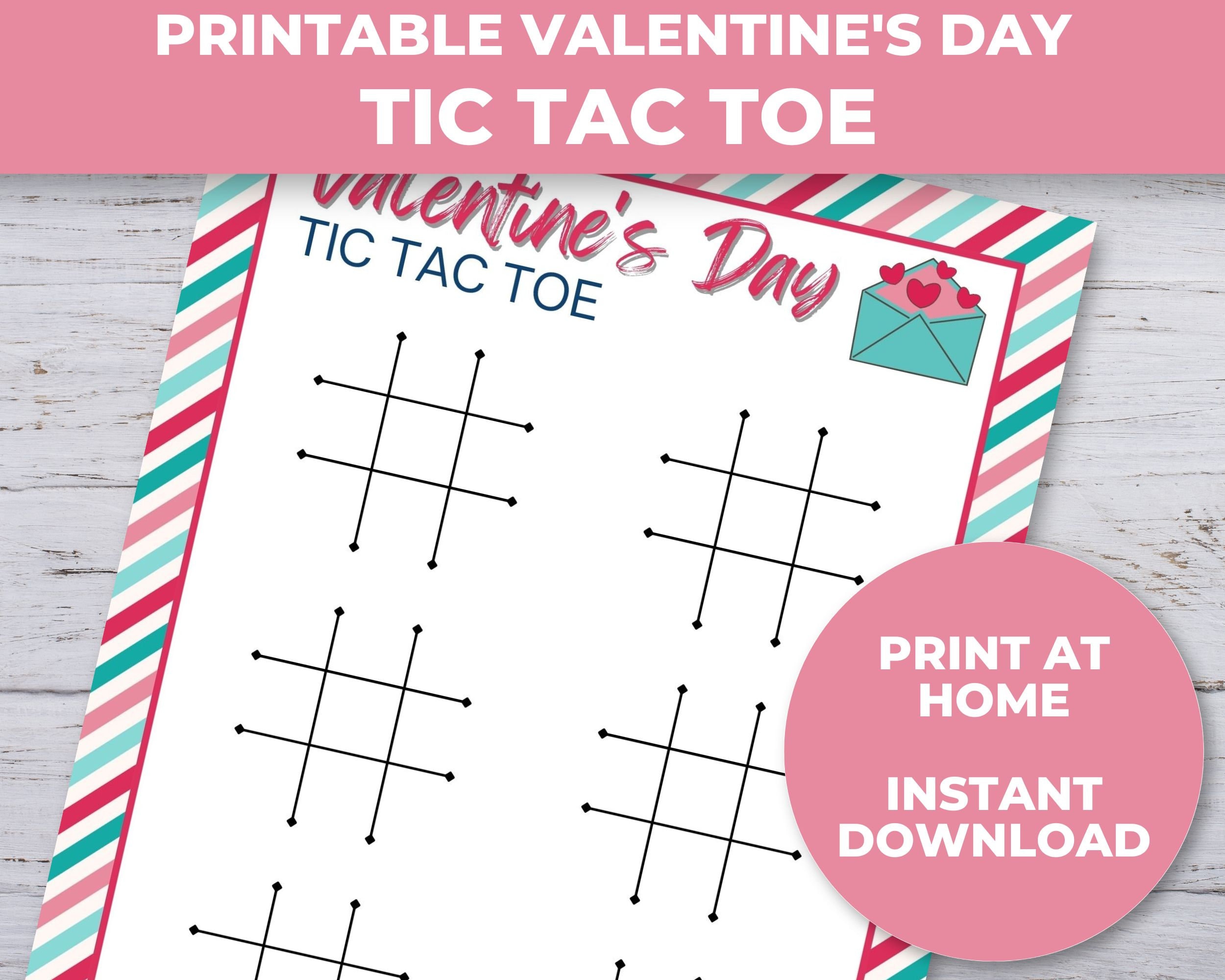 Valentines Day Tic Tac Toe Game, Printable Valentine Game for Kids ...