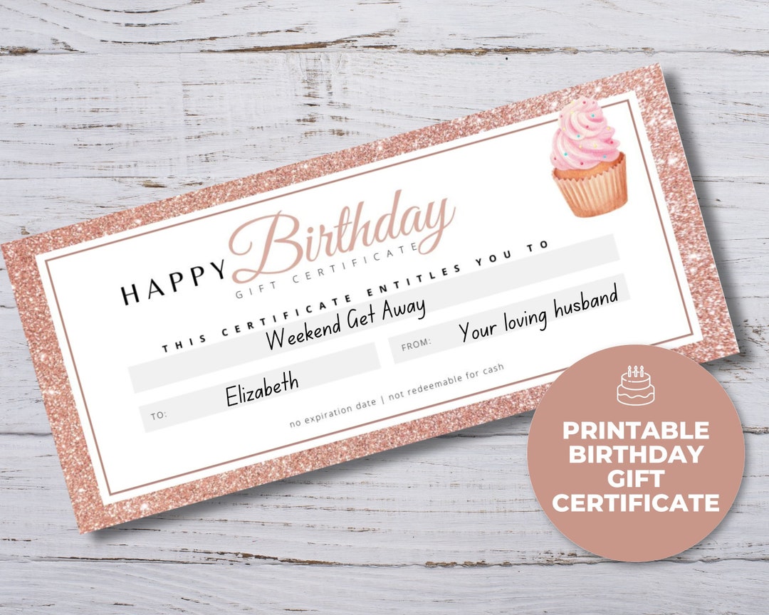 Birthday Gift Certificate Template, Gift Certificate Template Birthday ...