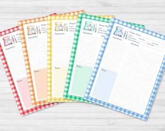 Recipe Page Printable, Recipe Binder, Recipe Book Template, Recipe Organizer Binder Pages, Printable Recipe Cards, Meal Planner