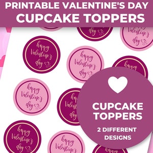Printable Valentine&#39;s Day Cupcake Toppers