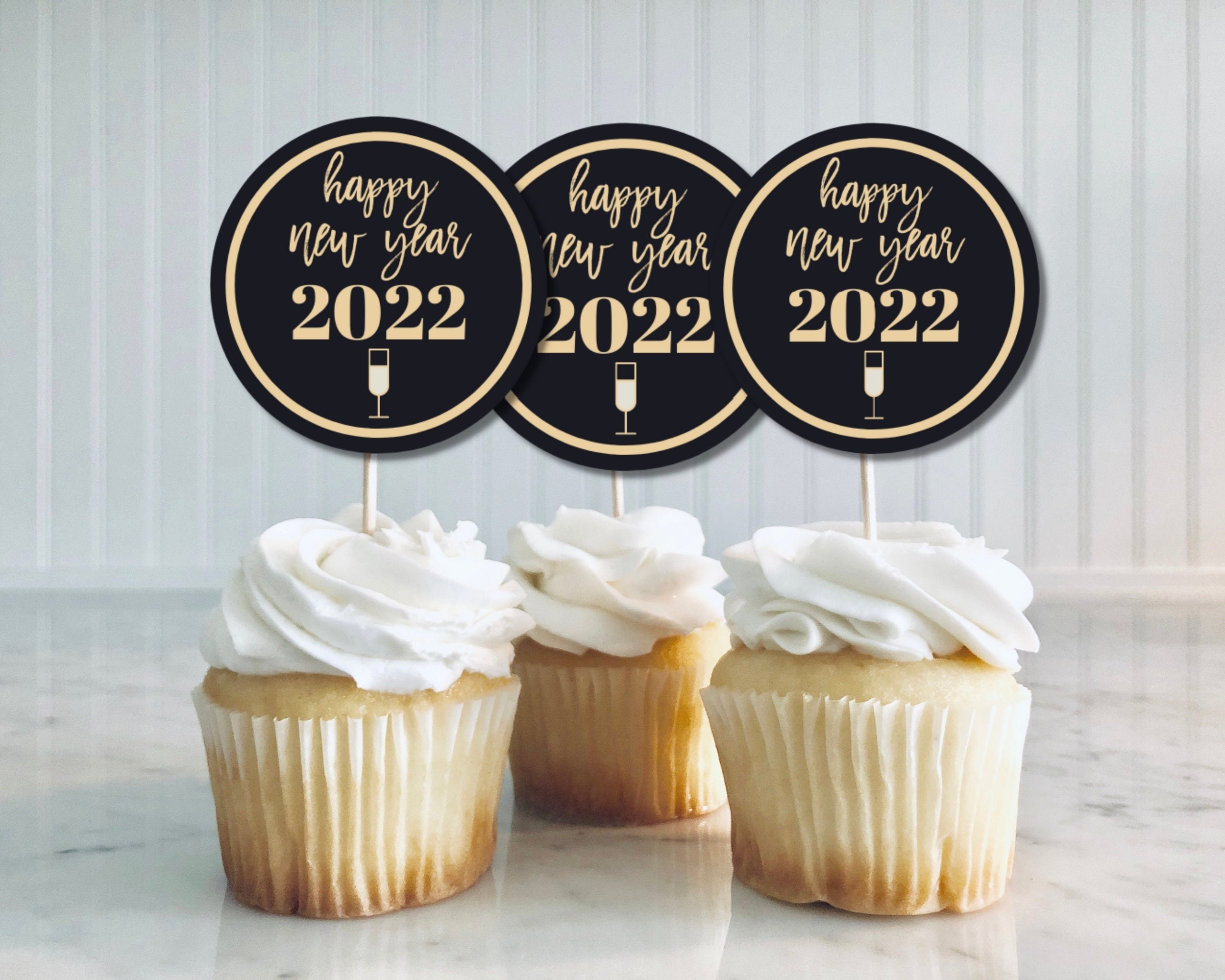 Printable New Year's Cupcake Toppers | Etsy