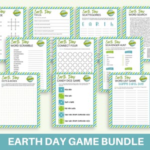 Earth Day Game Bundle, Printable Games for Kids, Classroom Activity, Earth Day Party Games, Nature Activities, Earth Day Activities