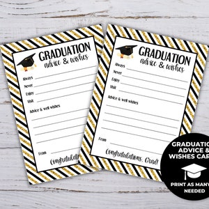 Printable Advice Cards Graduation, Graduation Advice Cards, Words of Wisdom Graduation, Words of Wisdom, Advice and Wishes, Advice for Grad