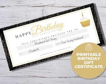 Gift Certificate Template Birthday, Blank Gift Certificate Digital Download, Printable Gift Vouchers, Birthday Gift Certificate Template