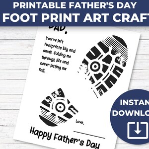 Fathers Day Foot Print Craft, Fathers Day Foot Print Art, Fathers Day ...