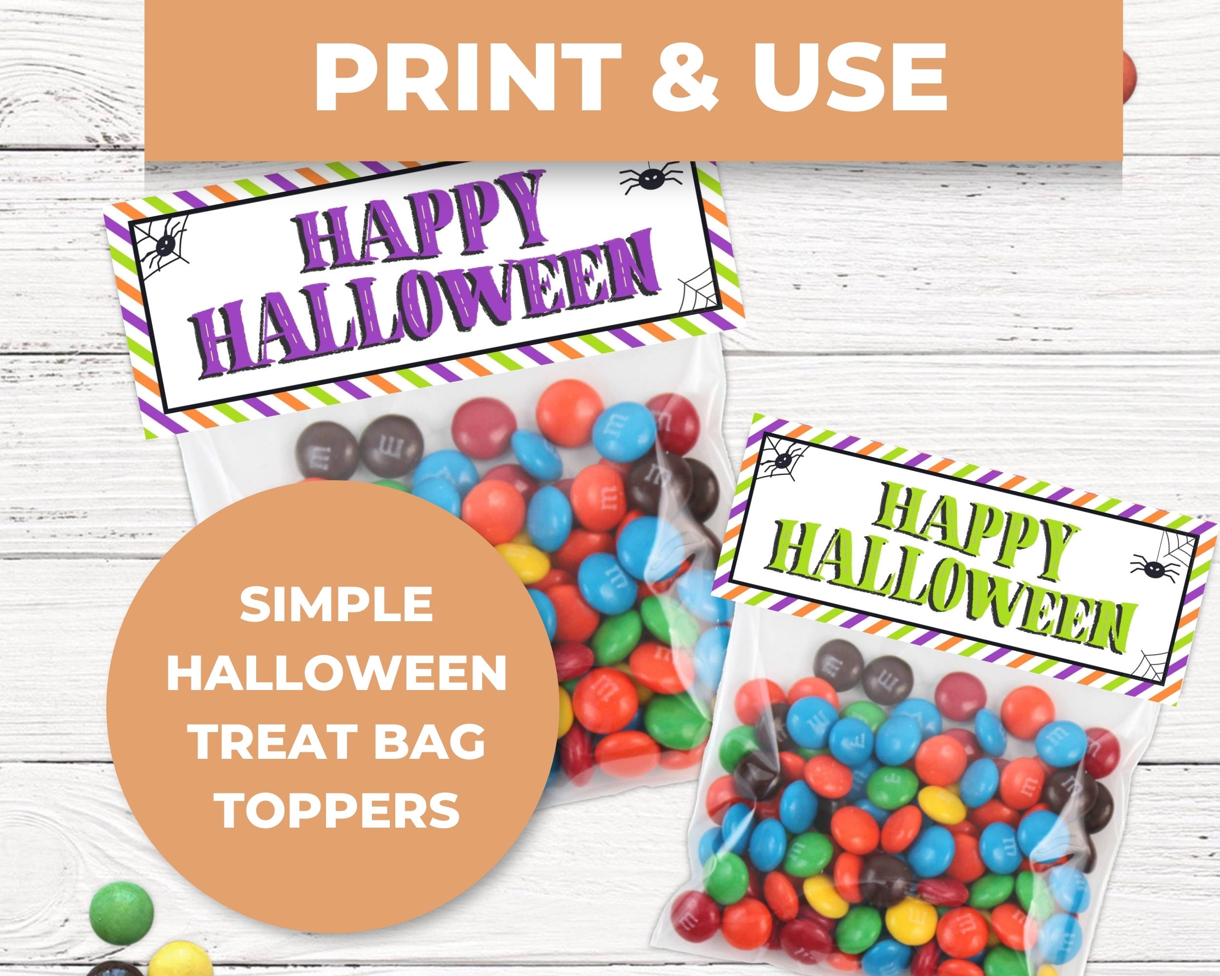 Printable Halloween Treat Bag Toppers, Halloween Favor Tags, Halloween ...