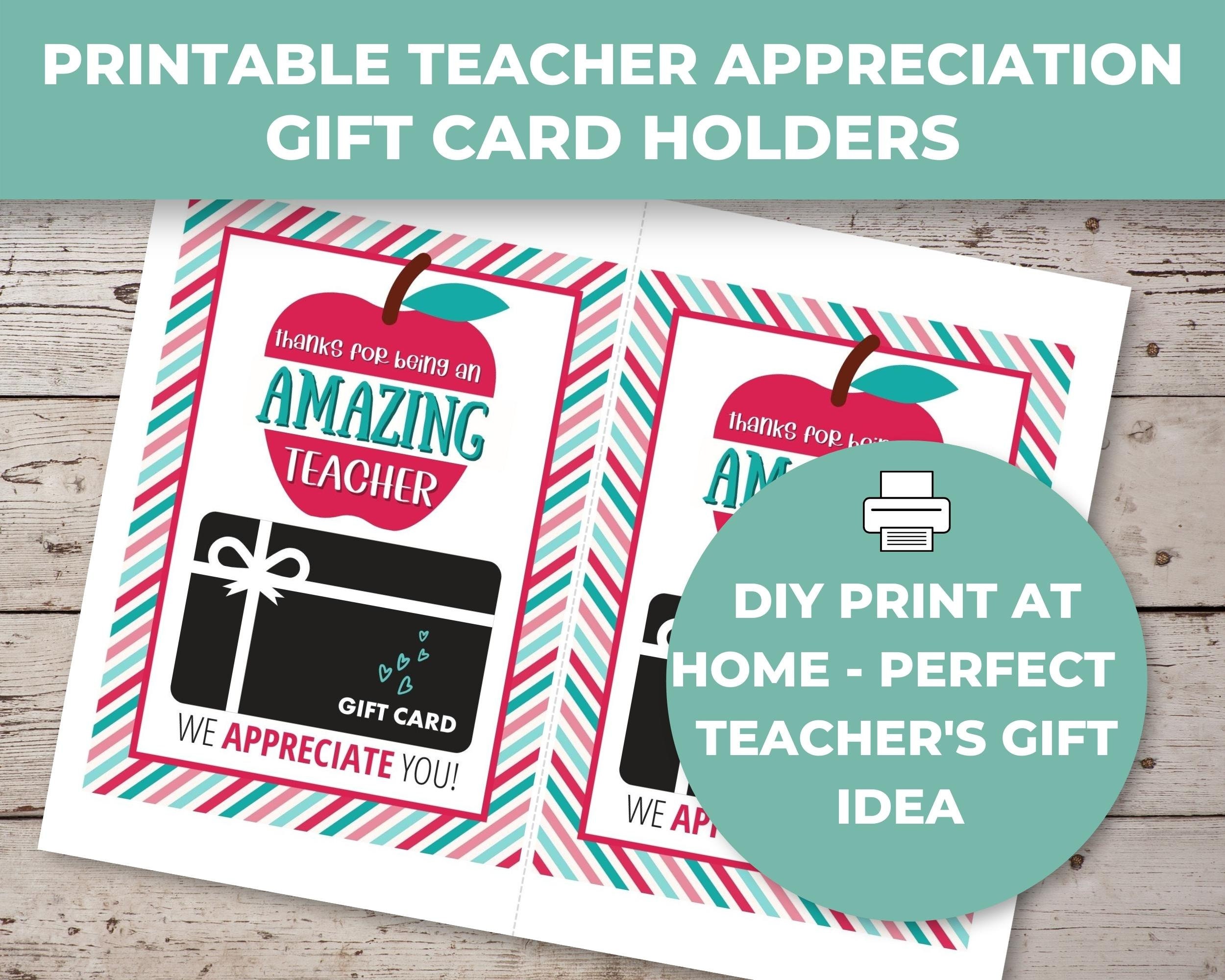 Teacher Appreciation Gift Card Holder, Thank You for Being an Amazing ...