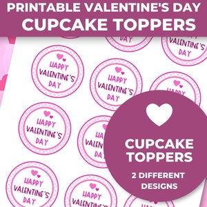 Printable Valentine&#39;s Day Cupcake Toppers