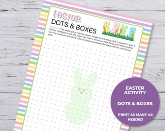 Easter Dots and Boxes, Printable Easter Game for Kids, Classroom Activity, Easter Party Game, Homeschool Activity