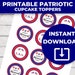 Printable Memorial Day Cupcake Toppers, Memorial Day Decoration, Food ...
