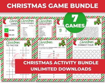 Christmas Games Bundle, Christmas Party Activities, Christmas Games for family, Printable Christmas Games