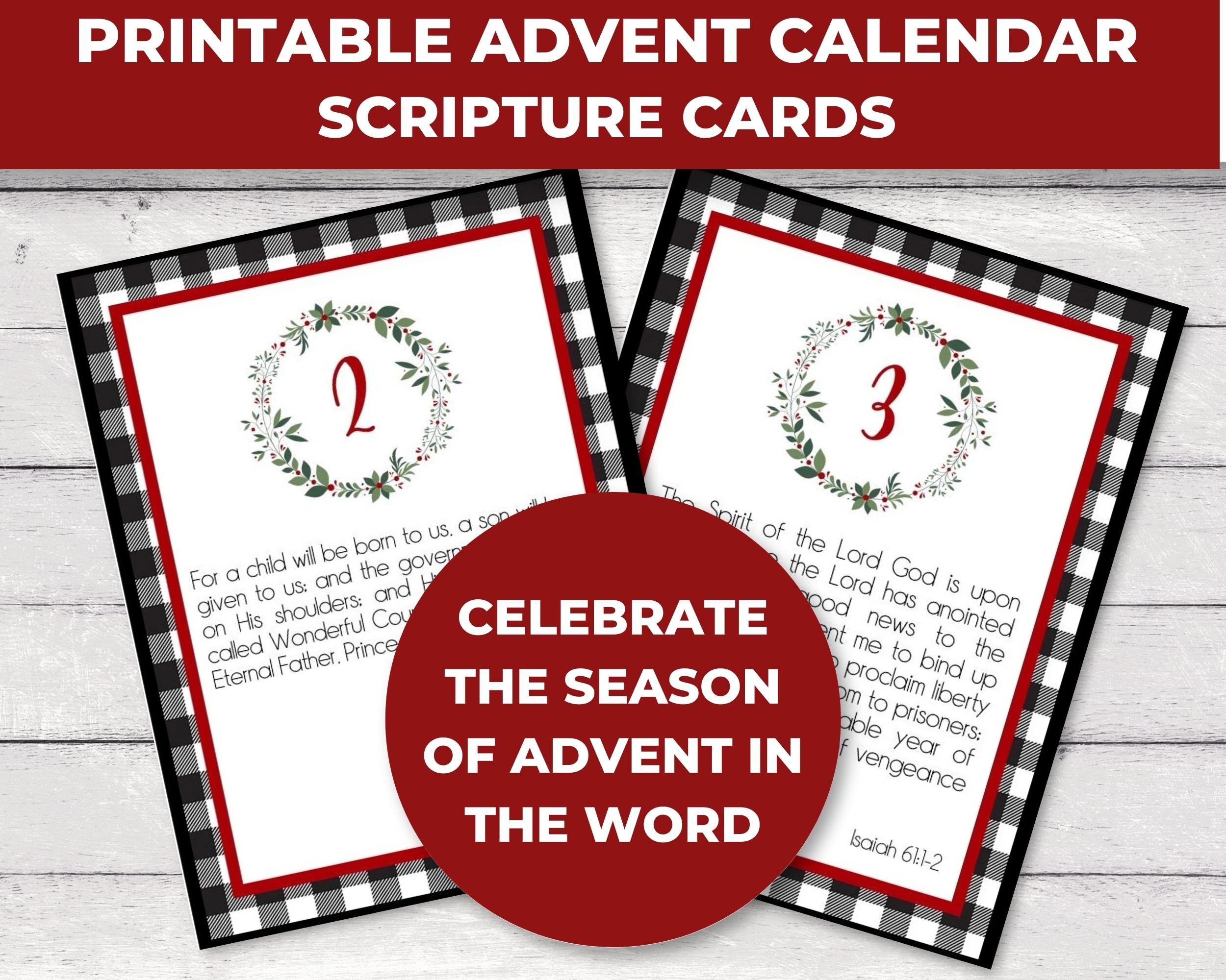 Advent Scripture Cards, Bible Verses Cards, Prayer Cards,printable ...
