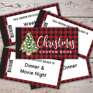 Christmas Coupon Book Editable Printable Template, Canva Template, Last Minute Gift, Farmhouse Christmas, Stocking Stuffers, DIY Christmas