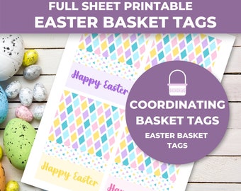 Printable Easter Basket Tags, Easter Gift Tags, Easter Favor Tag